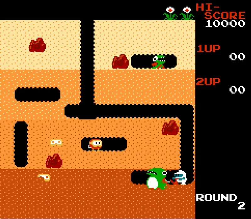 Игра Денди Dig Dug