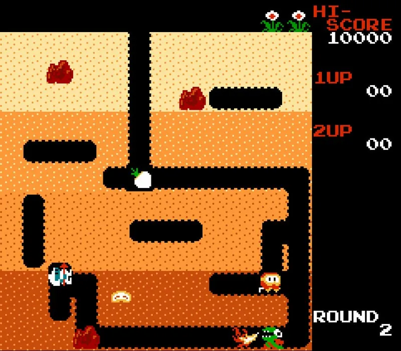 Игра Денди Dig Dug